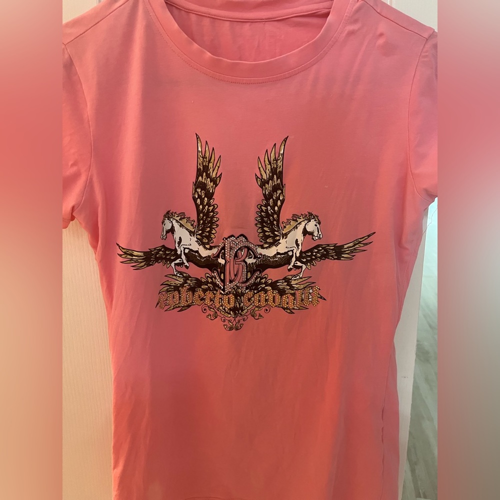 roberto cavalli pink t shirt